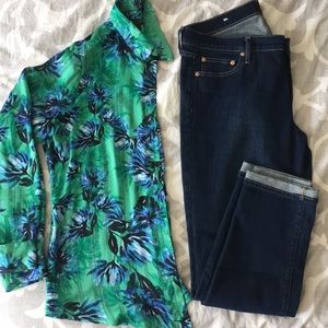 Gap 1969 high rise jeans in dark indigo wash